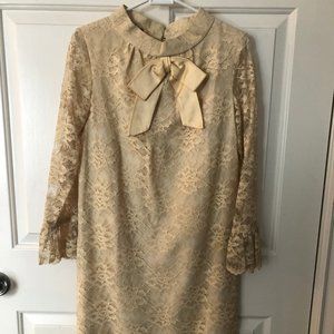 Anthropologie, One of a kind, The Collection, lace Ivory Midi Dress Size XS